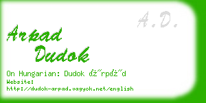 arpad dudok business card
